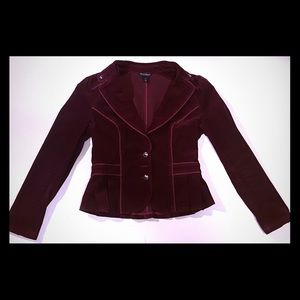 Red button up jacket